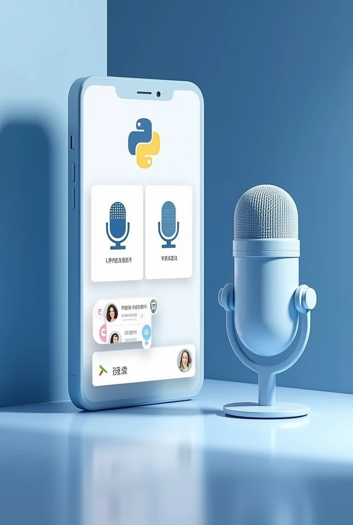 Title Text: "Real-Time Voice Translation with Python"

Visual Elements:

Background: A clean, modern background with shades of blue and white.
Icons: A microphone and translation arrows on the left side.
Python Logo: Positioned in one corner.
Screenshot: A small, clear image of the Python application showing voice input and translation output.
Call to Action: "Watch Now" in a vibrant color.