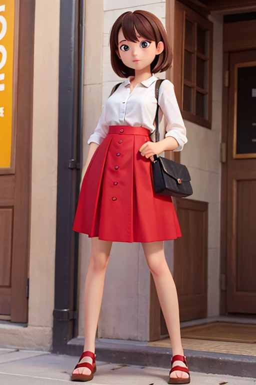 １６age、female、flare skirt、