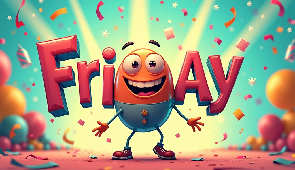 Write the word Friday in animated