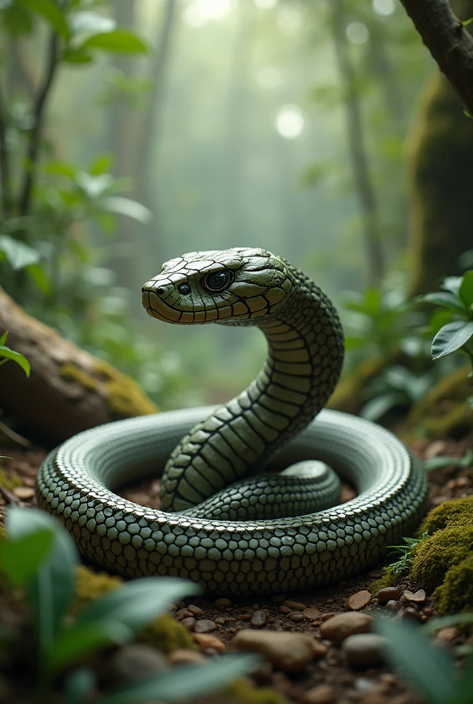 A camouflage robotic snake who monitors other animals in the wild 