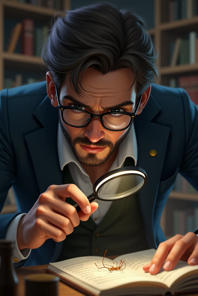 man with magnifying glass
