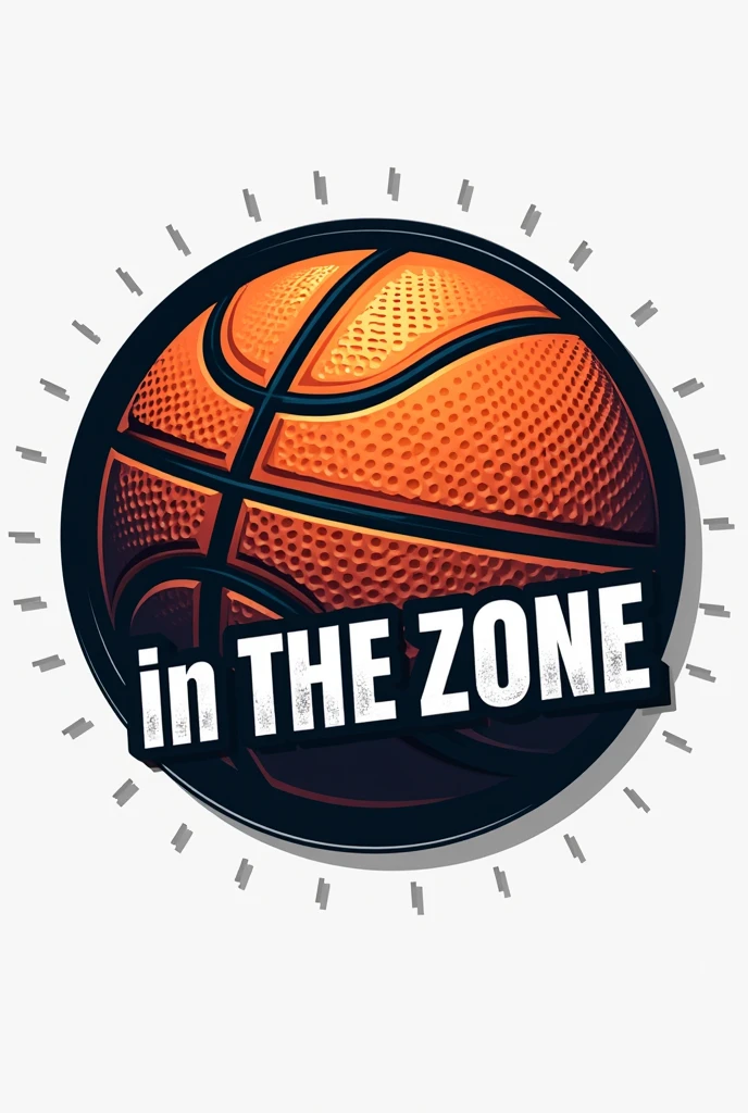 create a basketball circle logo and write "in the zone"