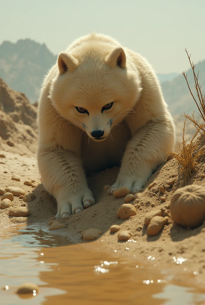 Naked furry in quicksand 
