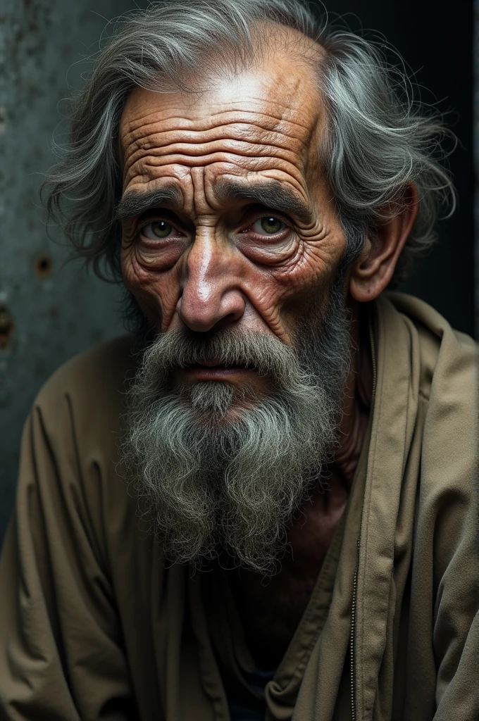 image of a poor old man