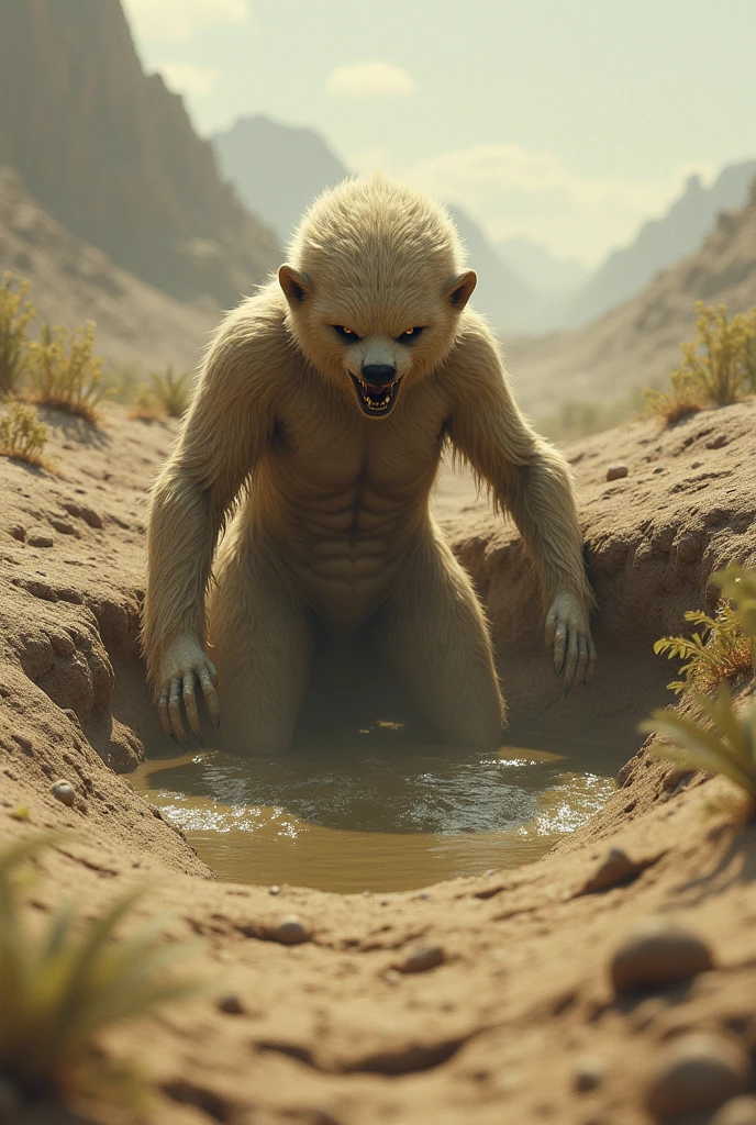 Naked furry in quicksand