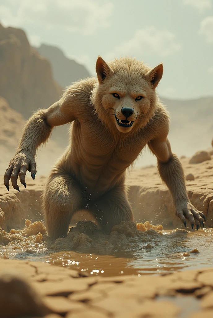 Naked furry in quicksand