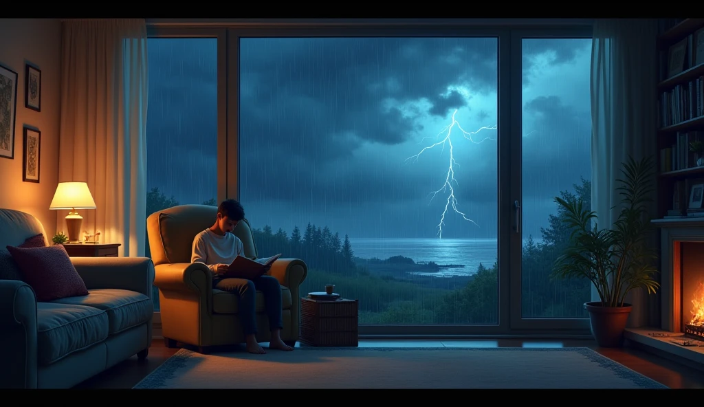 A stormy night at home