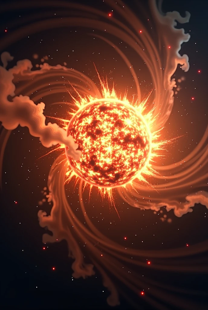 Create an image of a star exploding in the middle of space