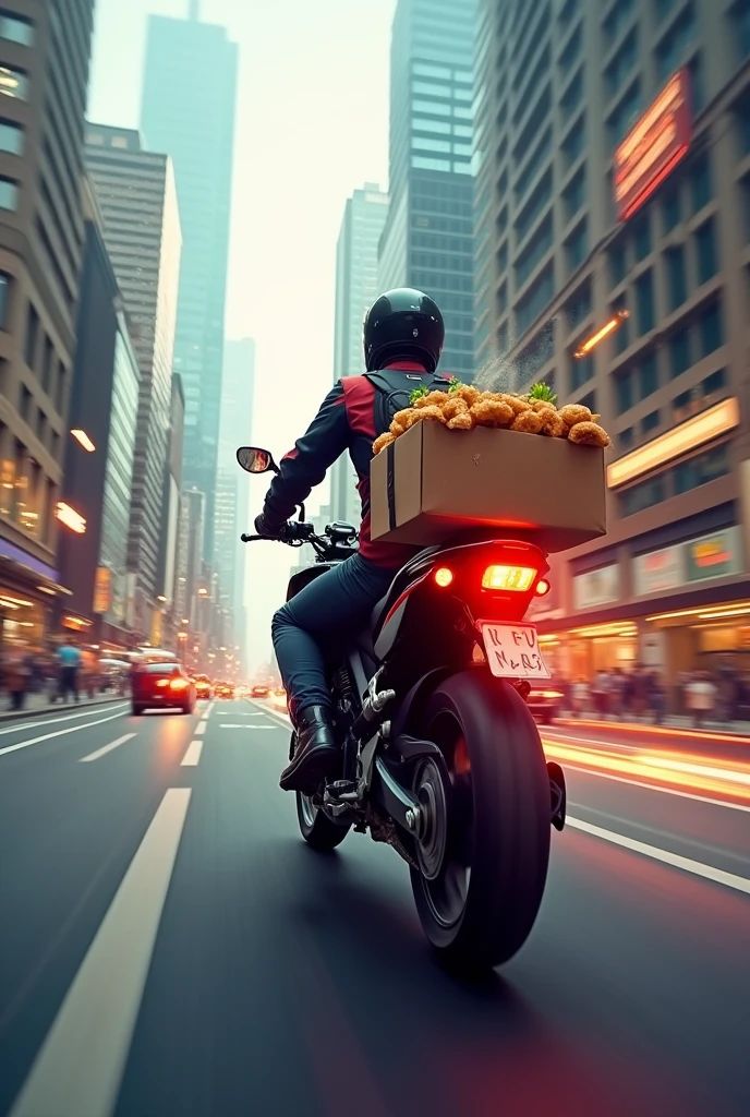 Food Delivery, Hot, Mortercycle,back
