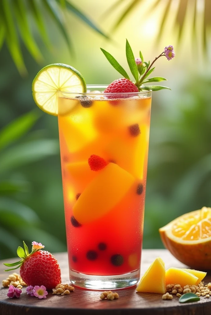 cup of tropical fruit tea