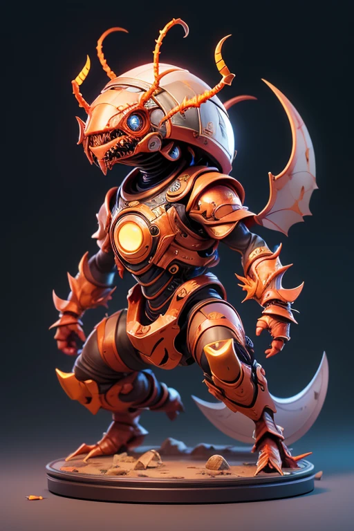 Create a picture of a little cockroach monster., The image should be sharp and detailed, with beautiful colors. With arms, leg, eyes, mouth, พื้นหลังสีlegว