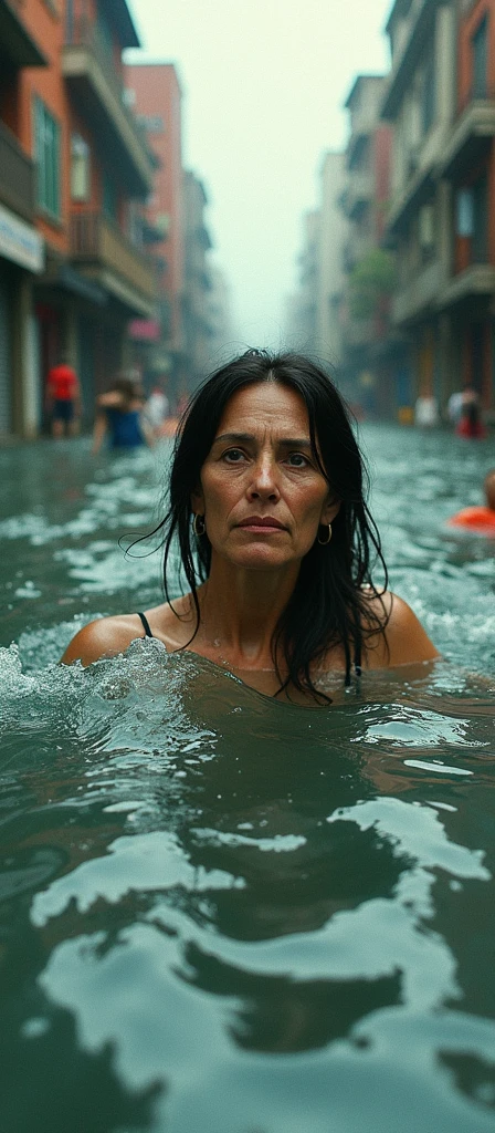 i want a picture of my friend who is under half water in flood