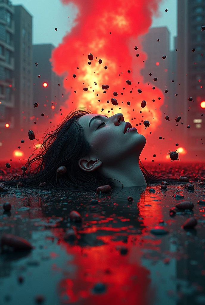 (masterpiece), (4k), (fujiflm), (canoncamera), (16k), Visually captivating artwork, with skillful use of color, composition, and light. Innovative artwork, showcasing unique and imaginative concepts. (scattered head from the bullet shot), (gore) Emotionally resonant artwork, effectively conveying a narrative. Momentum-aligned artwork, reflecting a sense of movement and progress. Skillfully crafted artwork, demonstrating meticulous detail and technique.