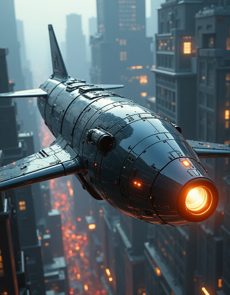 masterpiece、Highest quality、Ultra-high resolution、cyber punk、(Flying Fish Missile, a machine that flies at Mach speed)、Body length: 20 meters、