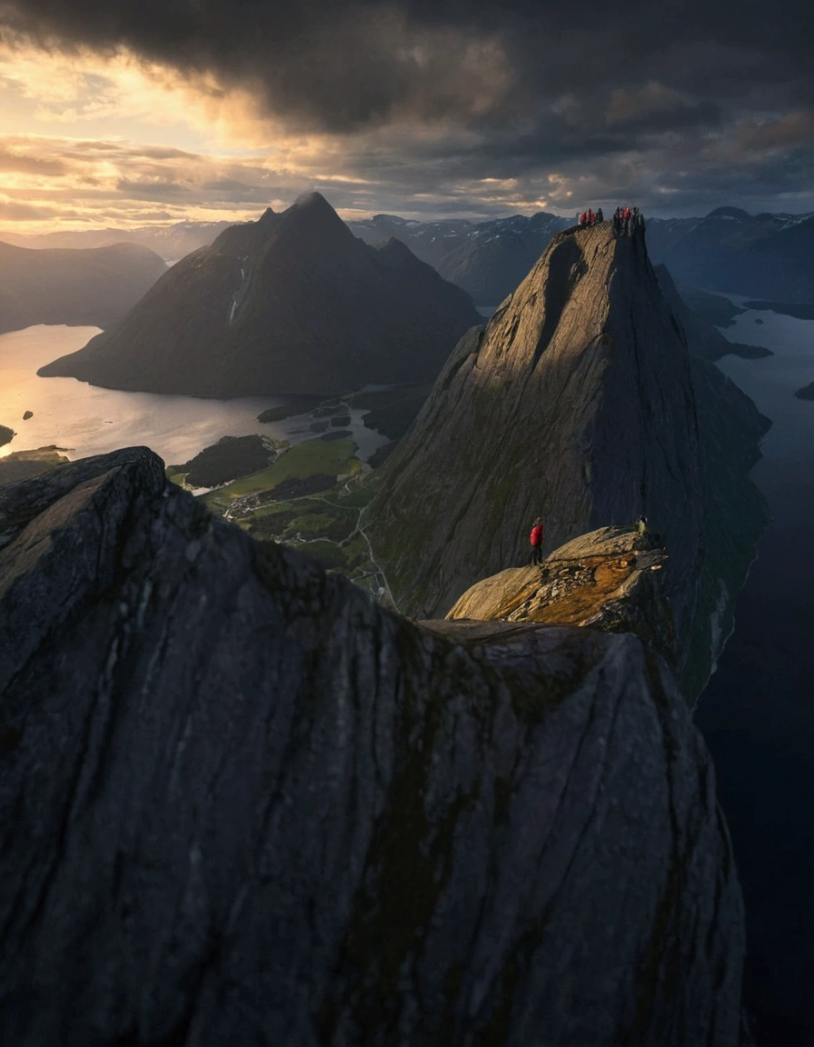 People on top of the mountain,View overlooking the lake, Max Reeve, most Epic Landscapes, norway mountains, Epic Landscapes照, Epic shock, Beautiful epic vista, incredible perspective, Stunning Mountains, an Stunning scenery image, Epic beautiful scenery, Stunning scenery, Epic Landscapes, The most beautiful scenery, Epic Landscapes, Mark Adams, Stunning scenery