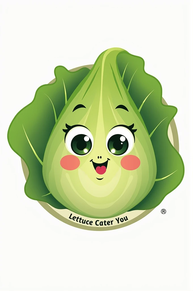 Logo of a lettuce catering business. With a title "lettuce cater you" put it in center circular. Make it unique 