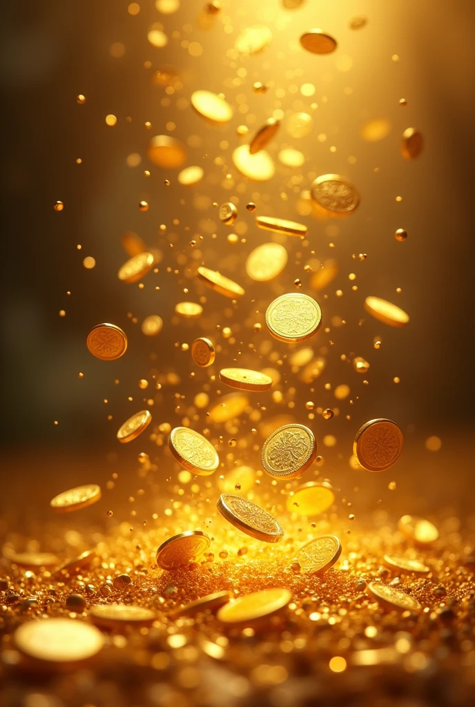 Gold coins fall down