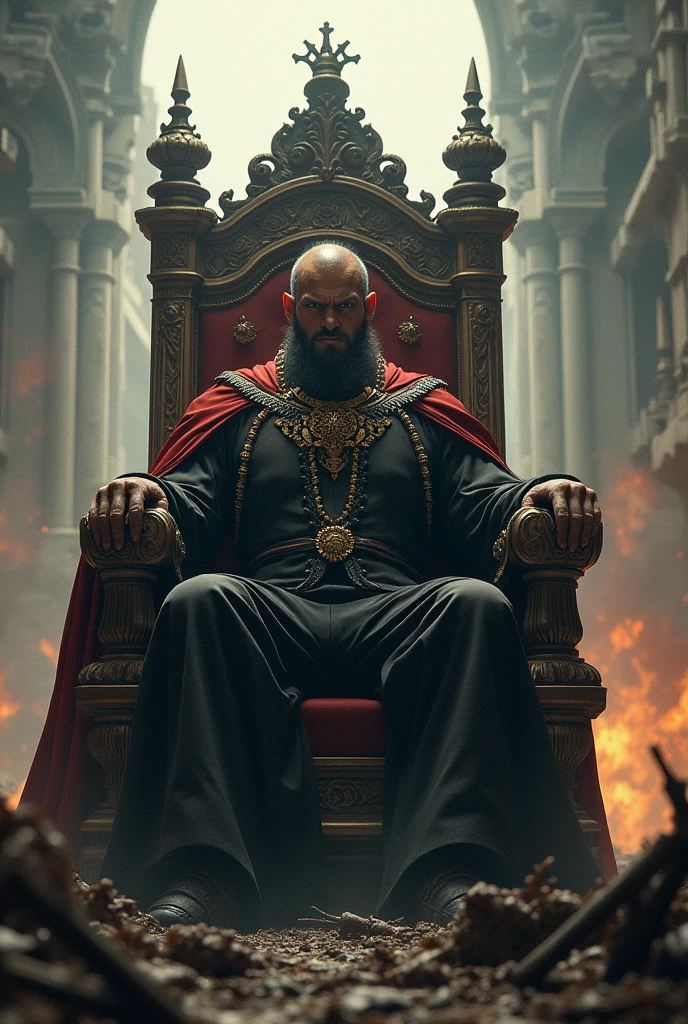 Leader, destroy country, sitting on top of Throne
