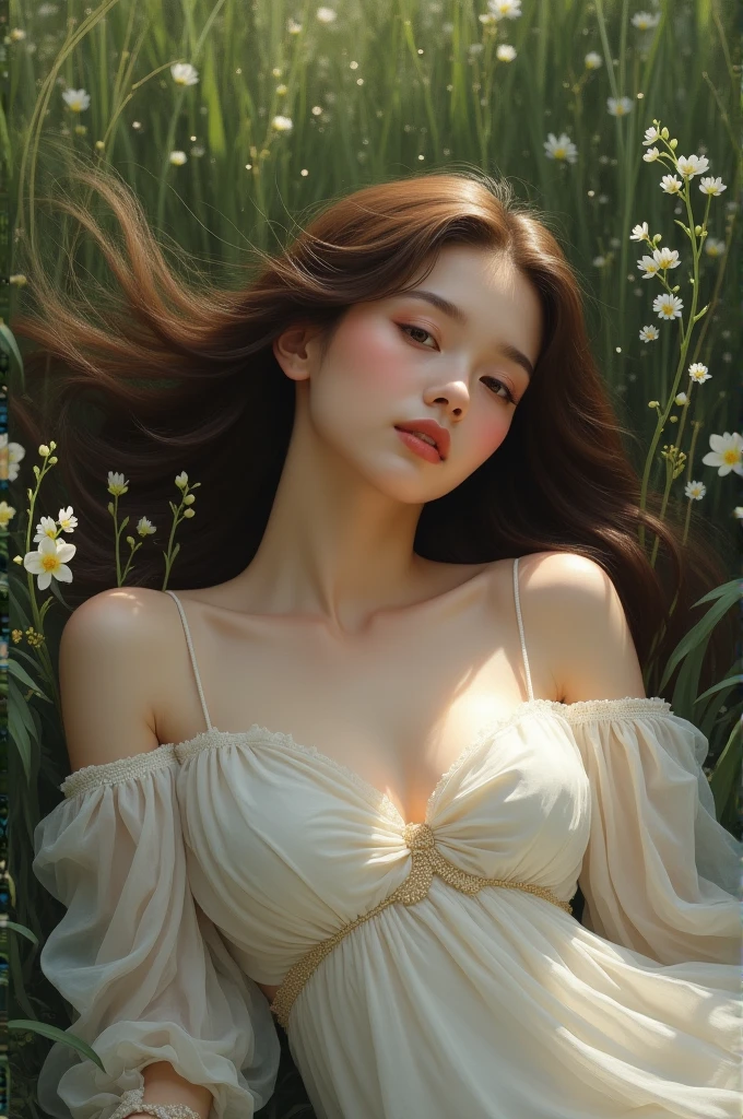 Beautiful woman lying down 

