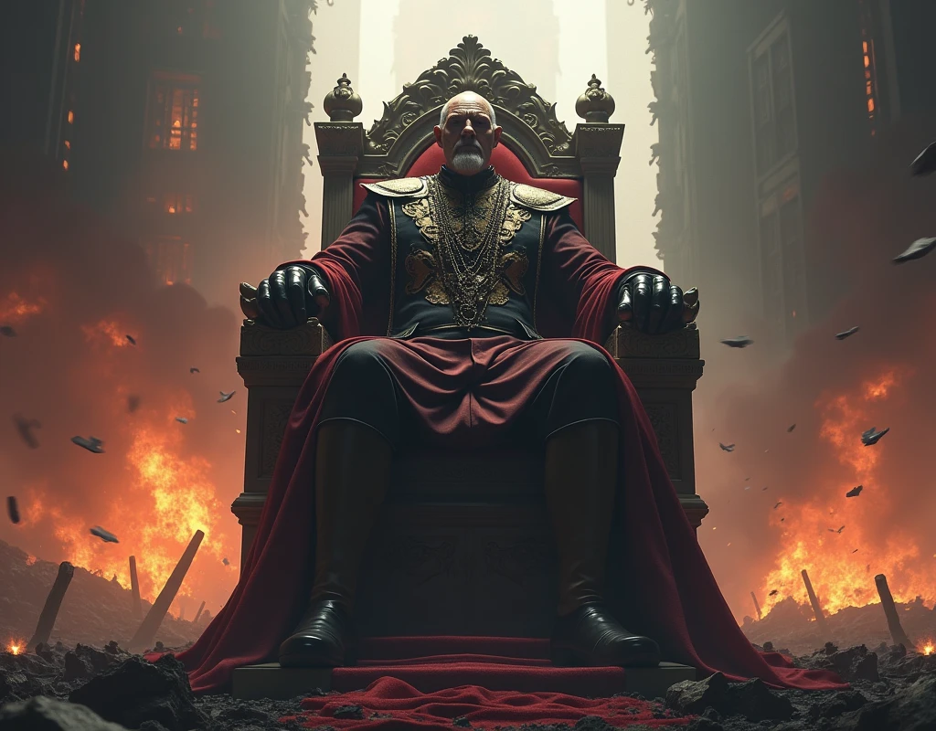 Leader, destroy country, sitting on top of Throne