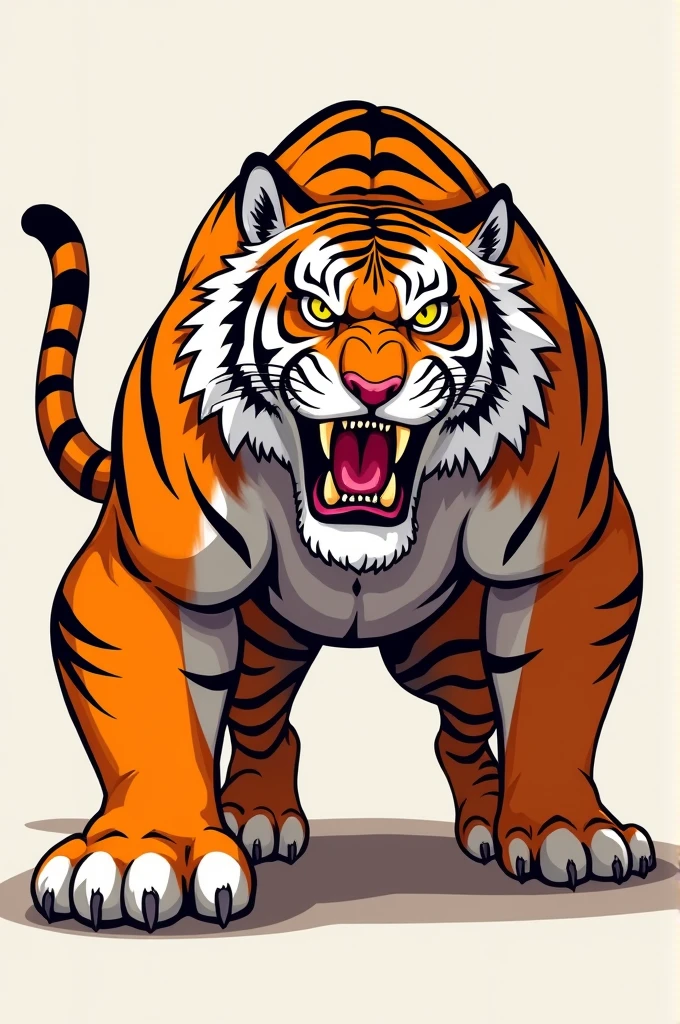 Angry cartoon tiger