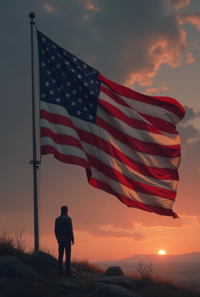 The red and white flag is not flying