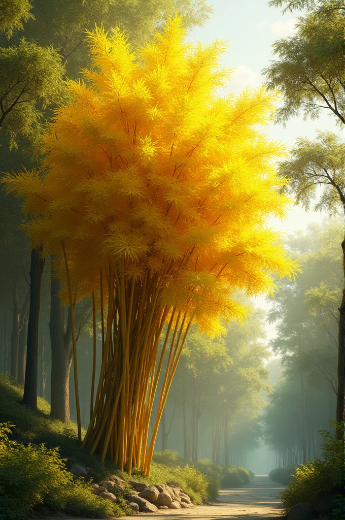 yellow bamboo tree