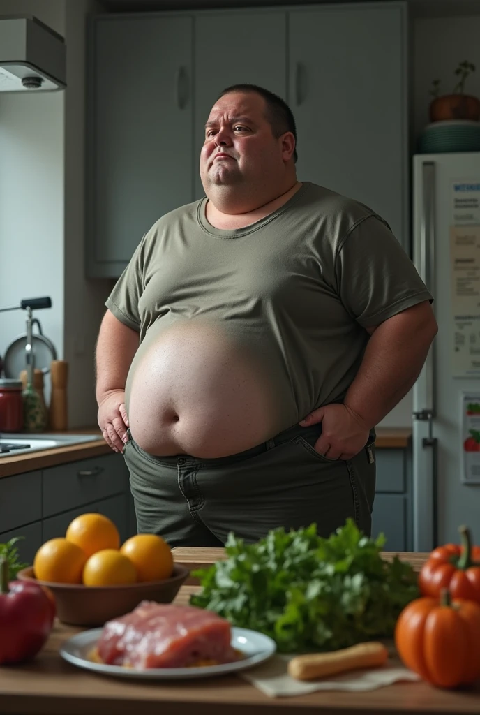an obse man who is in a calorie defecit diet