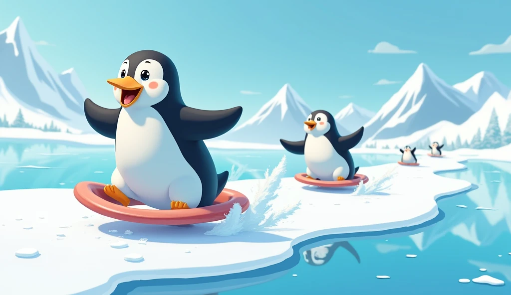 Here comes the penguin, sliding on ice,
With a waddle and a smile, he’s oh-so-nice.
He’s slipping and sliding with a joyful glide,
Join the parade and let’s enjoy the ride
