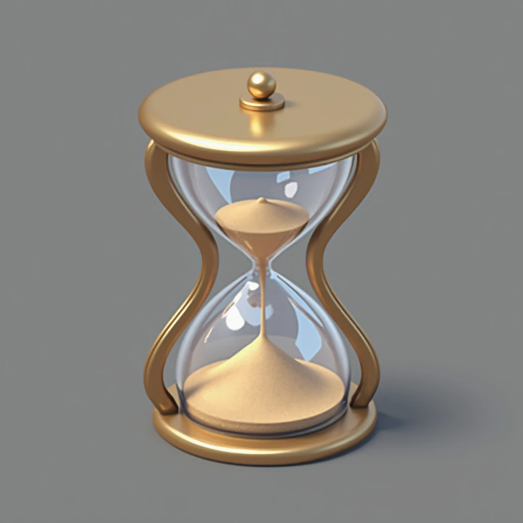 (masterpiece, top quality, best quality, official art,beautiful and aesthetic:1.2),(4k,8k, best quality,masterpiece:1.2),(((white background))), solo,Metal hourglass, with glass in the middle, semi-transparent, containing flowing sand. The hourglass has a clear and accurate structure, modern realistic representation, and consistent lighting that looks natural and believable.