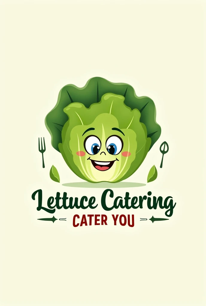 Logo of a lettuce catering business. With a title "lettuce cater you" . Make it unique.