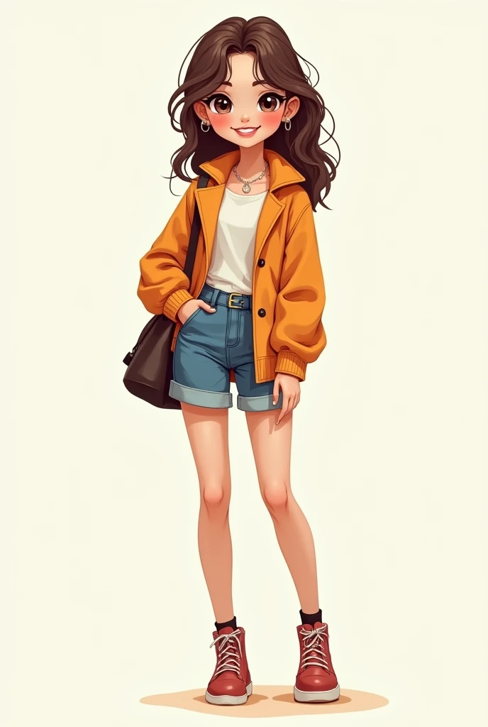 Full body drawing of a human character　cute　Stylish