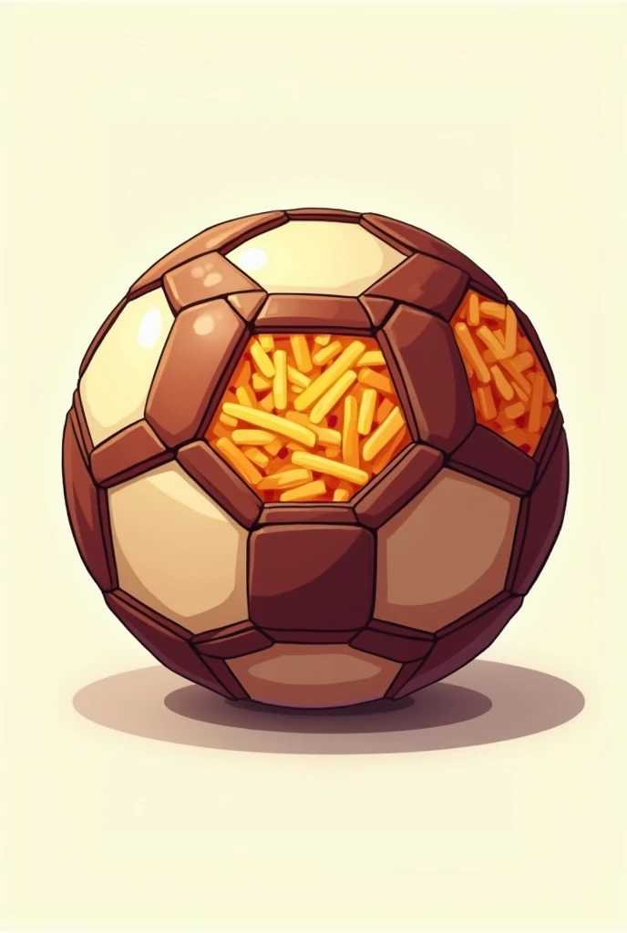 Foodball logo, football with each octagon of the ball is filled with fastfood street dishes.