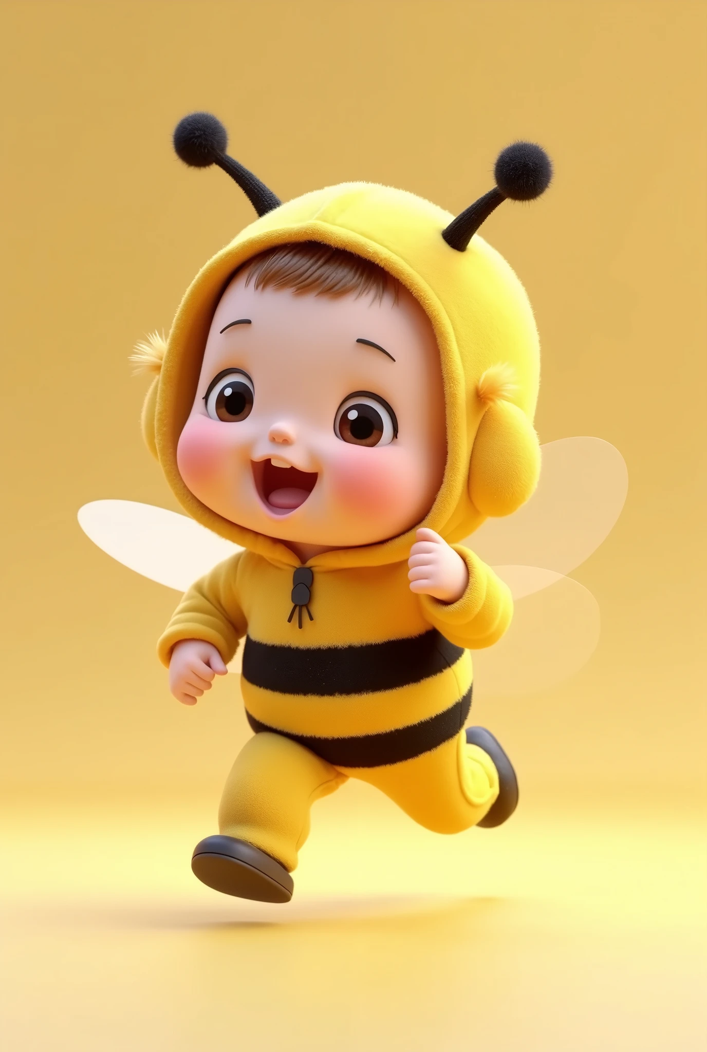3d Cute baby costume chibi animal anime hood bee running profile hungry