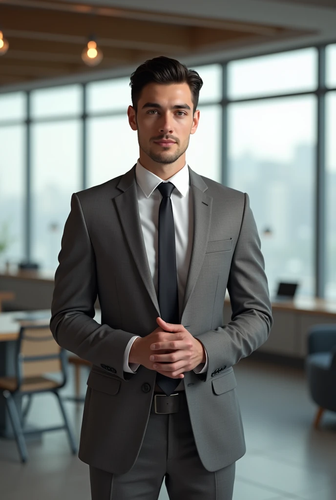 A boy in 20 years old with professional look