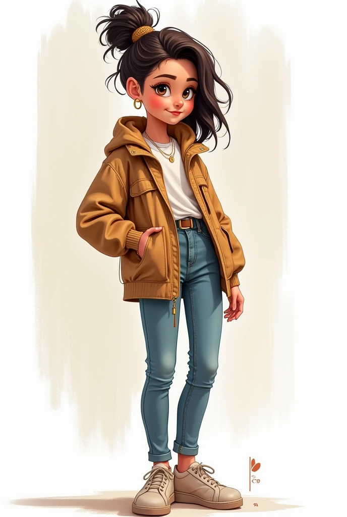 Full body drawing of a human character cute Stylish More and more roughly