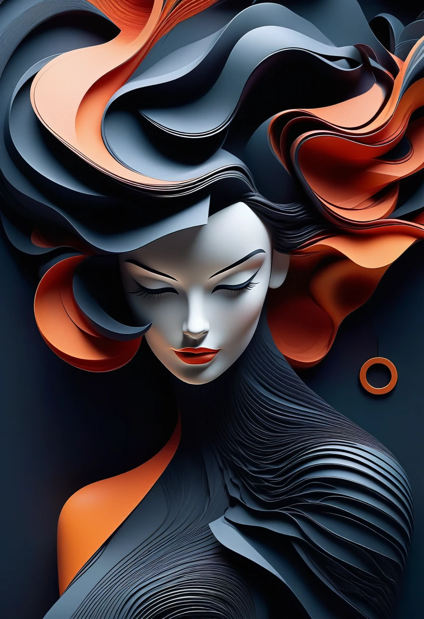 beautiful portrait of full body in style Eiko Ojala Tracie Grimwood,detailed face, wavy, dynamic, hyperdetailed, hyperrealistic, photorealistic, elegant, cel shading, intricate, cinematic, soft and mysterious style, hyper-detailed, octane render, symetrical, centered, neon ambiance, abstract black oil, gear mecha, detailed acrylic, grunge, intricate complexity, rendered in unreal engine,