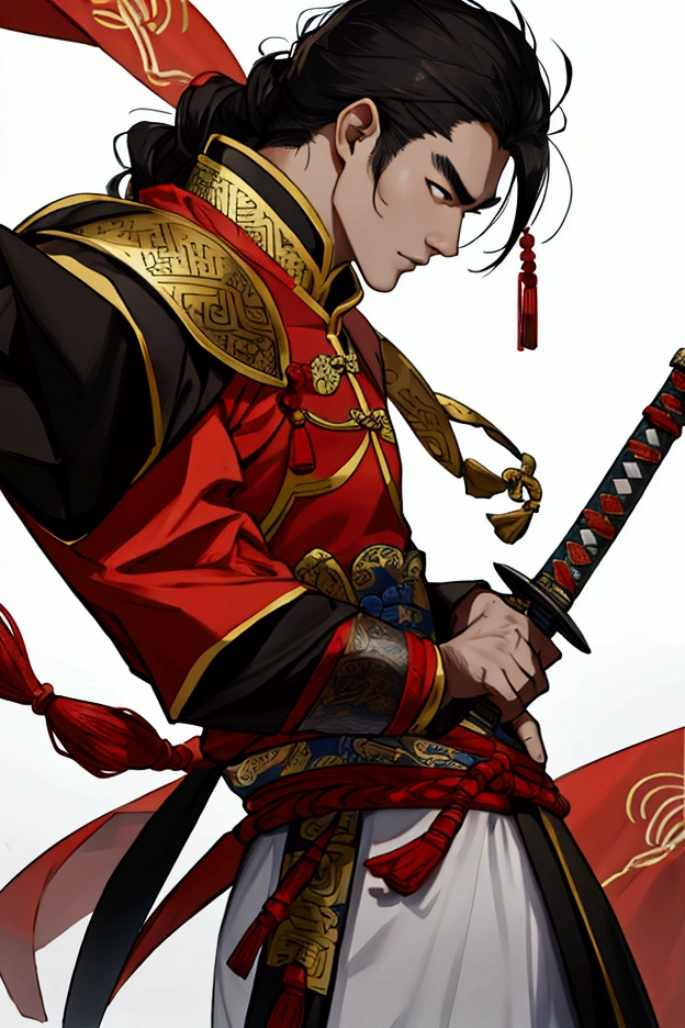 man,Chinese Warrior,holding a sword,handsome