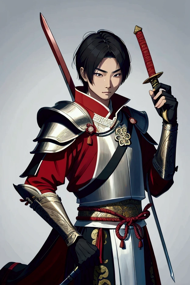 man,Chinese Warrior,holding a sword,handsome