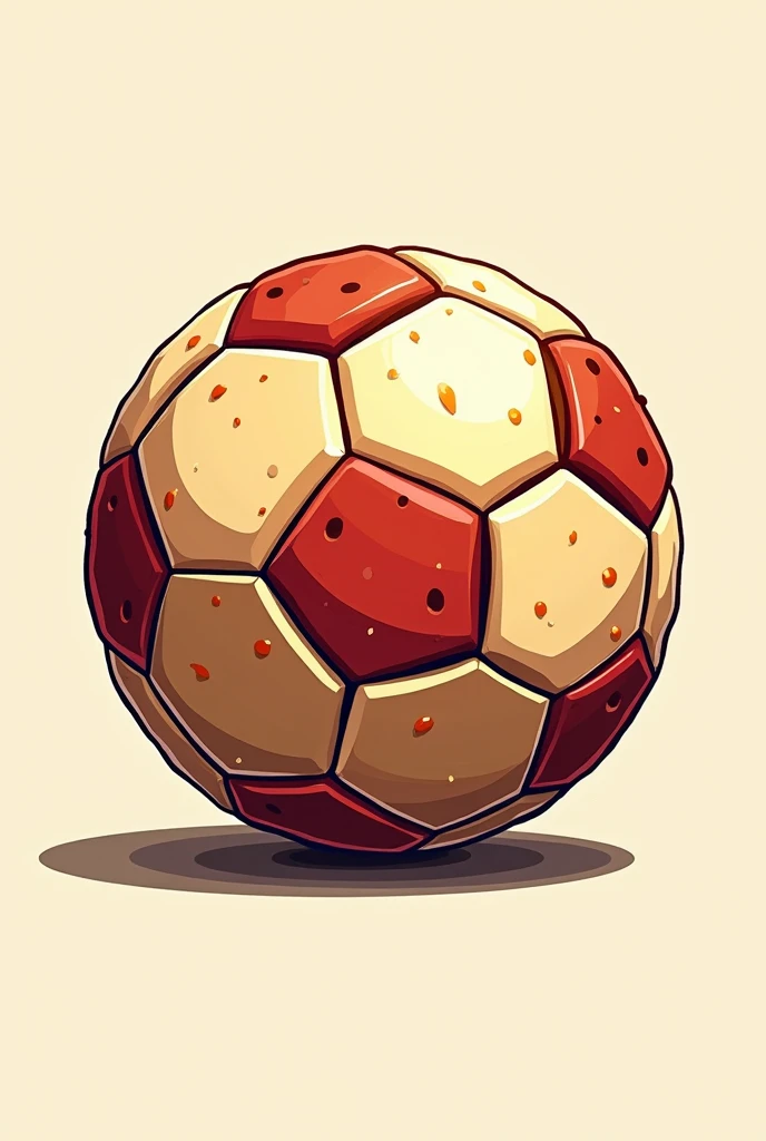 Foodball logo, football with each octagon of the ball is filled with fastfood street dishes.