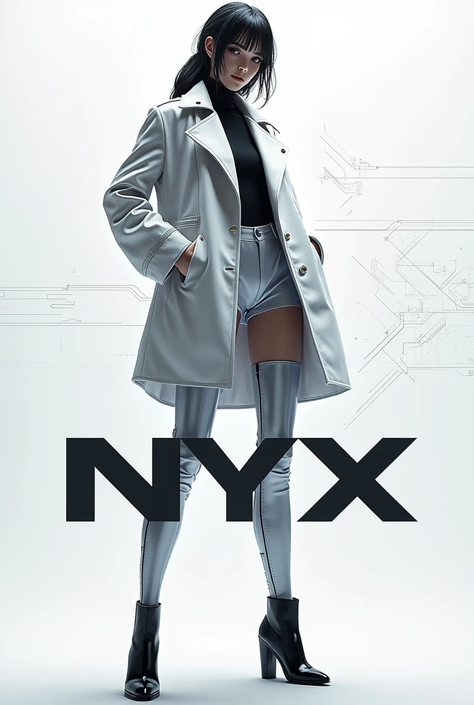 Make a cover where the logo name is Nyx and a tech logo