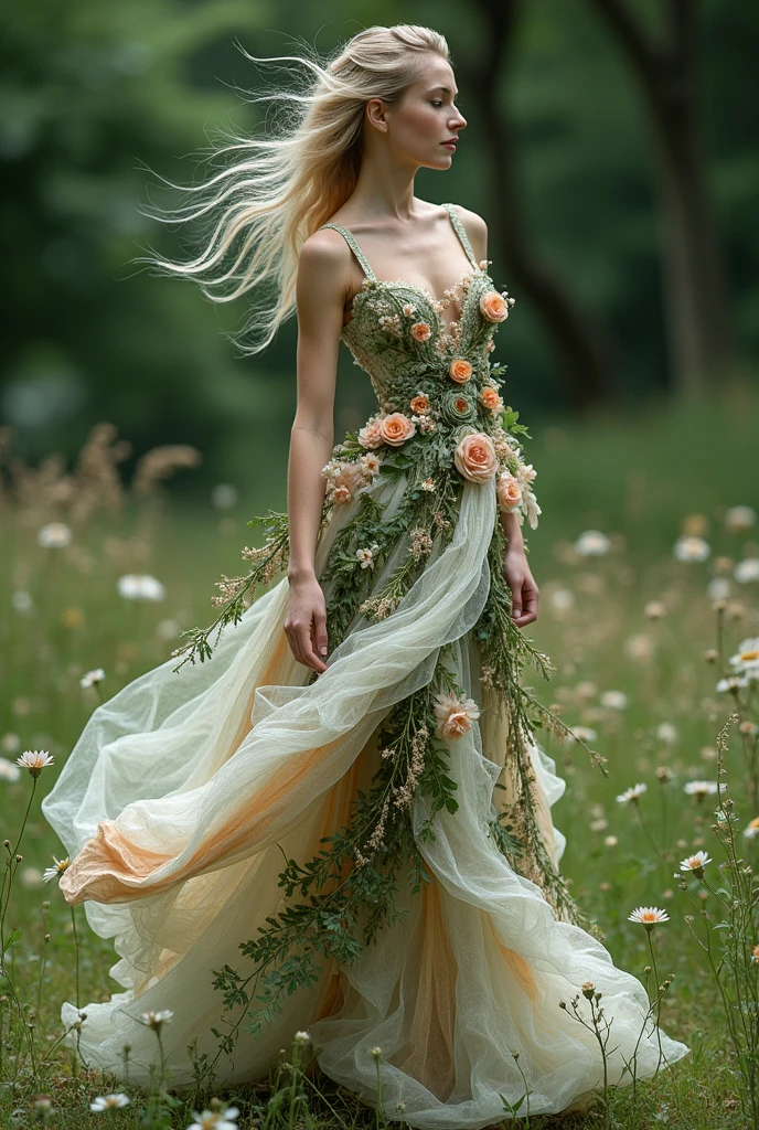 flora gown using recycled materials