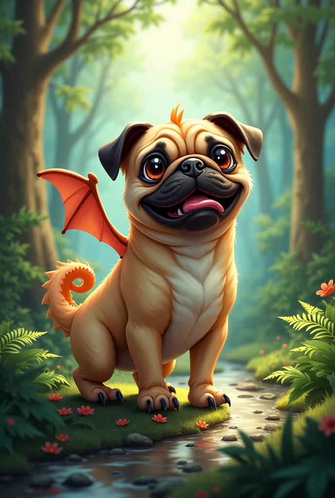 Dragon dressed as a pug
