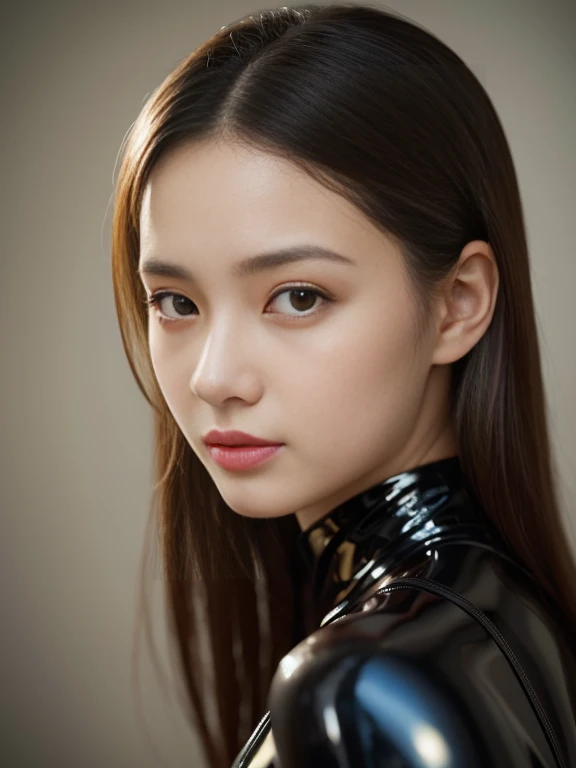 (RAW Photos:1.2)、Highest quality、Beautiful detailed girl、Tight Latex Suit、Latex bodysuit, Laughter、Highly detailed eyes and face、Beautiful and fine details、Large file size、High resolution、High resolution、8k wallpaper details、Highly detailed Ticker uniform 8K wallpaper、Light on the face、Cinema Lighting、18-year-old girl、Sexy pose、(Photorealism:1.4)、Awareness-raising、Surrealism、 From below、Super Detail、masterpiece