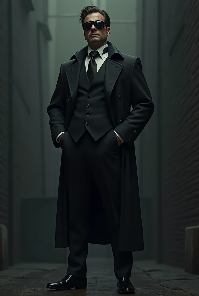 A man with suitboot and looking handsome and wearing Black goggles 