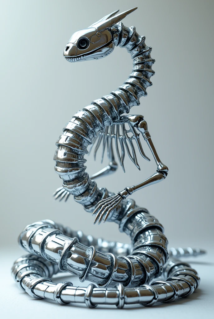 Chrome-effect viper bones simulating ovals like atoms