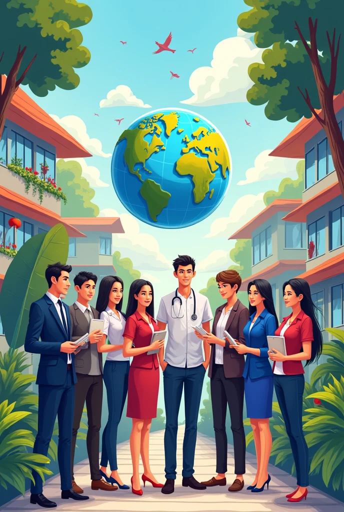 Create a pic and write with logo JS international school staff