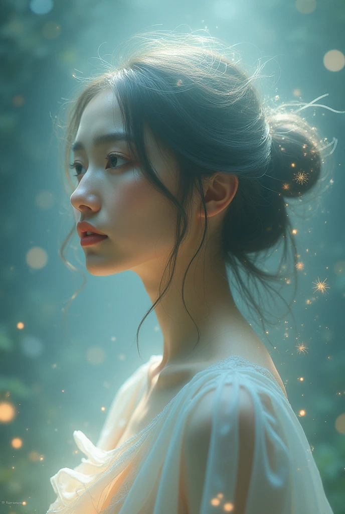 a girl with an aura
