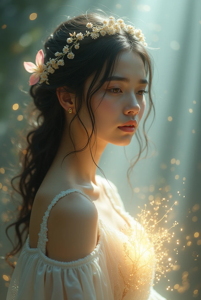 a girl with an aura