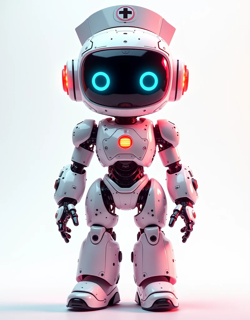 Pixar style,(Blind box toy style:1.2),(full-body shot),1 transparent cute mechanical nurse doll,Transparent Mecha,Exquisite nurse hat:1.2,Luminous goggles:1.2,colored neons,High-tech mechanical parts,Metal body,Detailed mechanical metal design,Vibrant colors,Dynamic glow,Reflective metal surface,Bright environment,Dynamic poses,Exquisite existence,Skills Improvement,interlocking mechanical gears,Stylish design,motion blur effect,Detailed metal treatment,Sci-fi atmosphere,Streamlined aerodynamic shape,Laser scanning pattern,Holographic projection,LED Light Track,Beautiful and unforgettable,Advanced sensors,Complex algorithms,Ominous and mysterious atmosphere,Electric Spark,Shiny chrome,Propulsion systems of the future,clean,White background,(Global Illumination,Ray Tracing,High Dynamic Range,Unreal Rendering,Reasonable design,High Detail,masterpiece,Best quality,Ultra HD,light),Red Cliff,locomotive,3D style